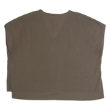 FRENCH CONNECTION Womens Oversized Top Green V-Neck Sleeveless L