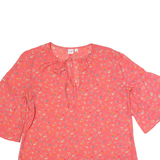 GAP Womens Printed Blouse Pink 3/4 Sleeve Floral M