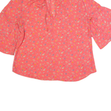 GAP Womens Printed Blouse Pink 3/4 Sleeve Floral M
