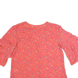 GAP Womens Printed Blouse Pink 3/4 Sleeve Floral M
