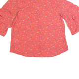 GAP Womens Printed Blouse Pink 3/4 Sleeve Floral M