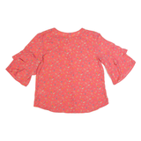 GAP Womens Printed Blouse Pink 3/4 Sleeve Floral M
