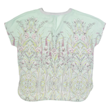 LAURA ASHLEY Womens Printed Blouse Green V-Neck Floral UK 12