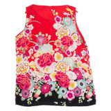 MONSOON Womens Printed Vest Red Sleeveless Viscose Floral UK 10