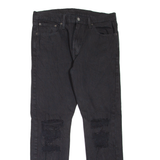 LEVI'S 512 Jeans Distressed Mens Black Slim Tapered W33 L30