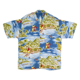 MANGO MOON Boat Mens Hawaiian Shirt Blue Crazy Pattern XL