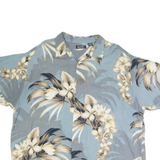 PURITAN Mens Shirt Blue Viscose Floral 2XL