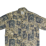 ROUNDTREE AND YORKE Pineapple Mens Shirt Gold Silk Crazy Pattern M