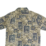 ROUNDTREE AND YORKE Pineapple Mens Shirt Gold Silk Crazy Pattern M