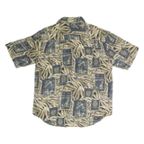 ROUNDTREE AND YORKE Pineapple Mens Shirt Gold Silk Crazy Pattern M