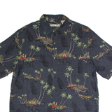 BATIK BAY Pineapple Mens Shirt Black Crazy Pattern M