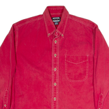 THREE RIVERS Mens Plain Shirt Red Long Sleeve L