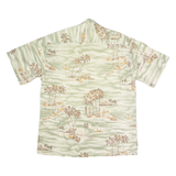 PIERRE CARDIN Ocean Mens Hawaiian Shirt Green Crazy Pattern L