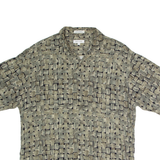 PIERRE CARDIN Mens Shirt Green Crazy Pattern L