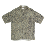 PIERRE CARDIN Mens Shirt Green Crazy Pattern L