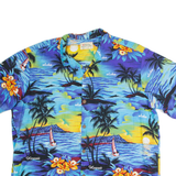 ROYAL Mens Hawaiian Shirt Blue Crazy Pattern 2XL