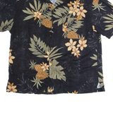 LA CABANA Mens Shirt Black Floral L