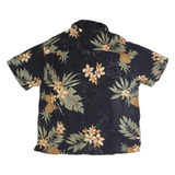 LA CABANA Mens Shirt Black Floral L