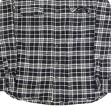 JACHS Mens Lumberjack Shirt Black Plaid Long Sleeve XL