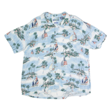 CAMPIA USA Mens Shirt Blue Crazy Pattern 2XL