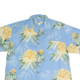 JOE MANLIN Mens Hawaiian Shirt Blue Crazy Pattern 2XL