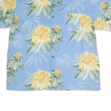 JOE MANLIN Mens Hawaiian Shirt Blue Crazy Pattern 2XL