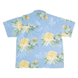 JOE MANLIN Mens Hawaiian Shirt Blue Crazy Pattern 2XL