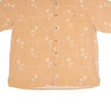 BANANA CABANA Palm Tree Mens Shirt Orange Silk Crazy Pattern XL