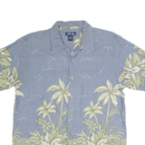 CHEROKEE Mens Hawaiian Shirt Blue Floral L
