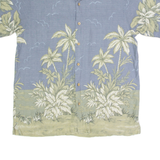 CHEROKEE Mens Hawaiian Shirt Blue Floral L