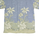 CHEROKEE Mens Hawaiian Shirt Blue Floral L