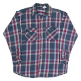 DAKOTA Mens Lumberjack Shirt Blue Plaid Long Sleeve XL