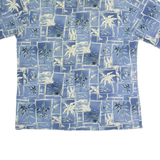 CAMPIA Mens Hawaiian Shirt Blue Floral L