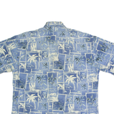 CAMPIA Mens Hawaiian Shirt Blue Floral L