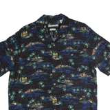 BATIK BAY Mens Hawaiian Shirt Black Floral L