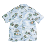 CROFT & BARROW Mens Hawaiian Shirt Blue Floral L