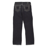 TRUE RELIGION Ricky Womens Jeans Black Relaxed Straight W28 L26