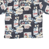 SUMMA Mens Hawaiian Shirt Blue Floral L