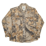 NORTHWEST TERRITORY Mens Flannel Shirt Brown Camouflage Long Sleeve M