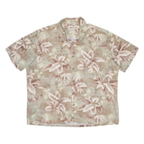 CAMPIA Mens Hawaiian Shirt Beige Floral 2XL