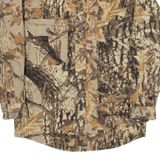 CABELA'S Mens Flannel Shirt Brown Camouflage Long Sleeve S
