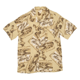 Mens Shirt Beige Crazy Pattern M