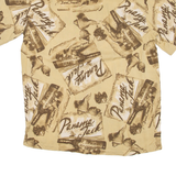 Mens Shirt Beige Crazy Pattern M