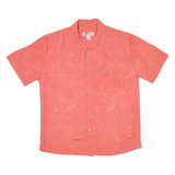 JOE MARLIN Mens Hawaiian Shirt Pink Floral L