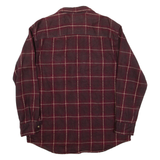DAVID TAYLOR Mens Flannel Shirt Maroon Check Long Sleeve M