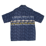 MORRO BAY Mens Hawaiian Shirt Blue Floral M