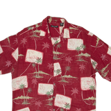 PIERRE CARDIN Mens Hawaiian Shirt Red Floral L
