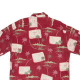 PIERRE CARDIN Mens Hawaiian Shirt Red Floral L