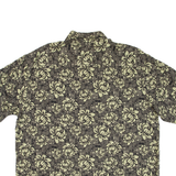 PURITAN Mens Hawaiian Shirt Black Floral XL