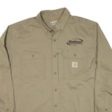 CARHARTT Mens Plain Shirt Green Long Sleeve XL